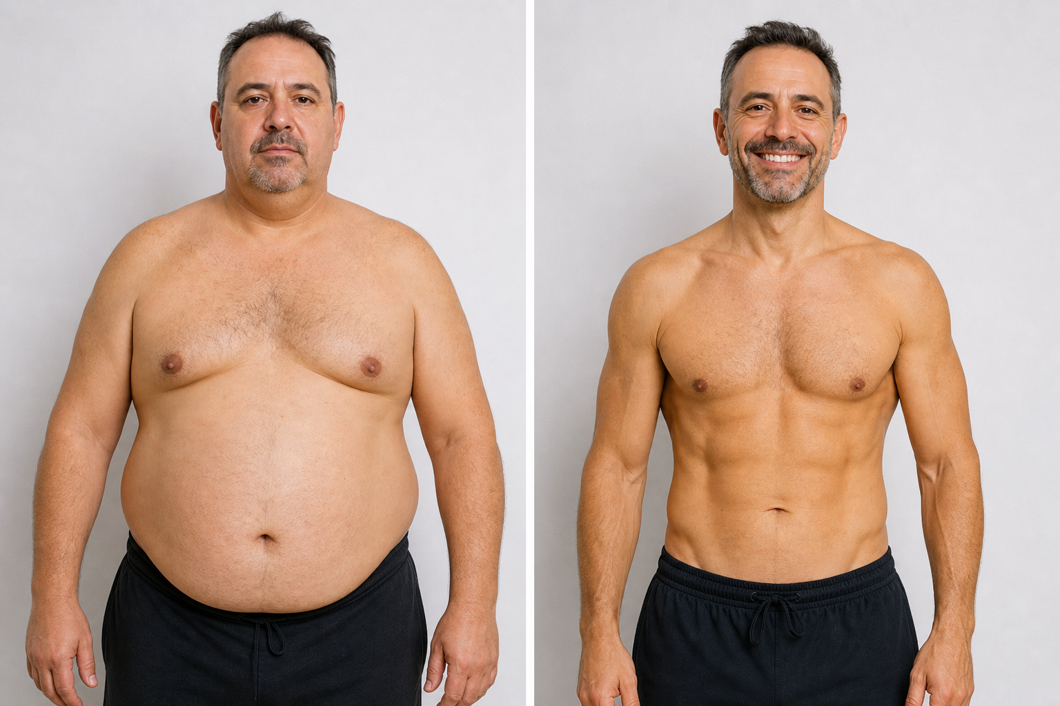 Transformación antes y después de Carlos