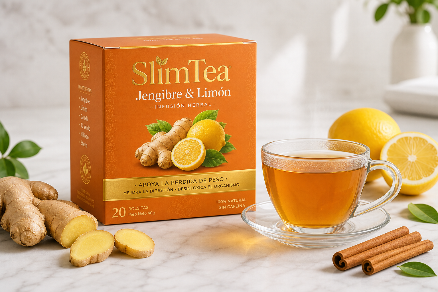SlimTea Jengibre y Limón — infusión herbal